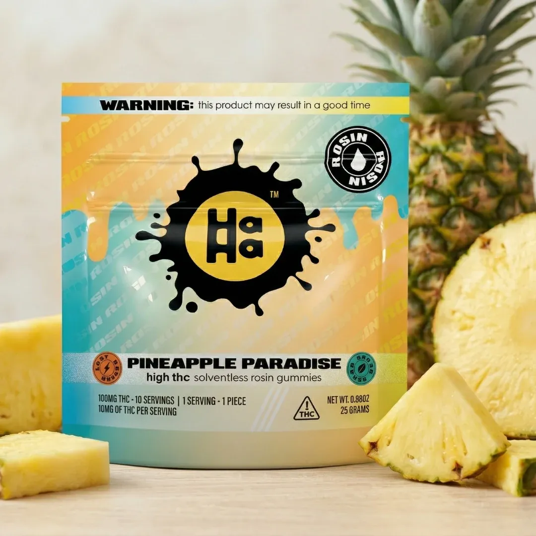 HaHa Pineapple Paradise 100mg Rosin Gummies 10pk